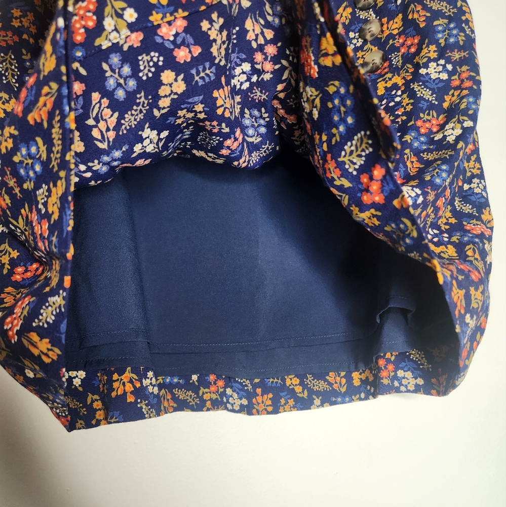 Madewell Side Button A-line Mini Skirt In‎ Garden Party Size 2 Lined Cottagecore - Picture 4 of 8